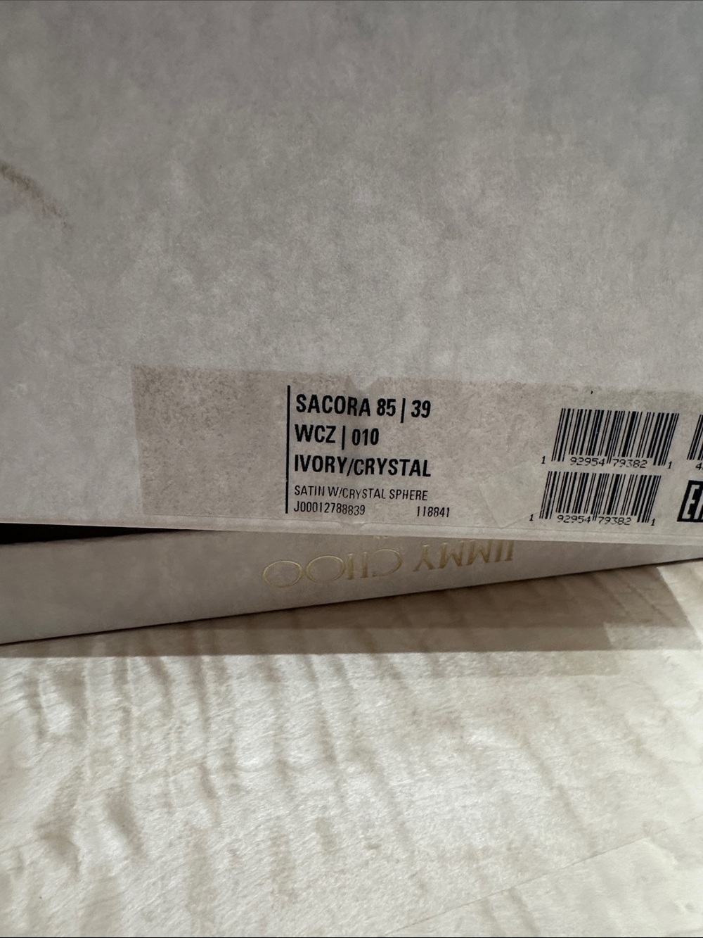 Jimmy Choo Ivory Crystal Satin Pointed-Toe Heels - Picture 2 of 12